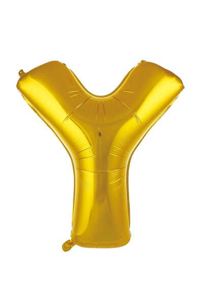 PARTİKAFASI بالون فويل حرف Y لون ذهبي 40 إنك 100 سم