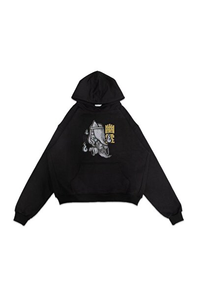 FECCY Hanorac oversize unisex negru Ghost