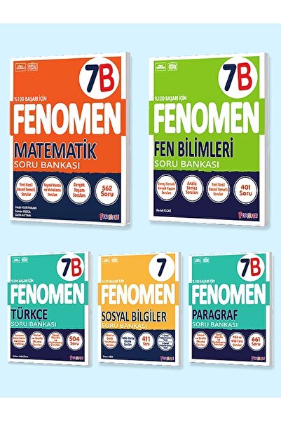 Fenomen Yayıncılık Fenomen 7. Sınıf 5'li Set 2025 (MatematikB, FenB, Türkçe, ...
