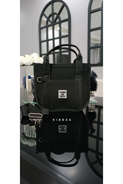 KIBBAG Kadın El ve Omuz Çantası ve Çapraz Çantası, Toto Bag, Askılı, Siyah