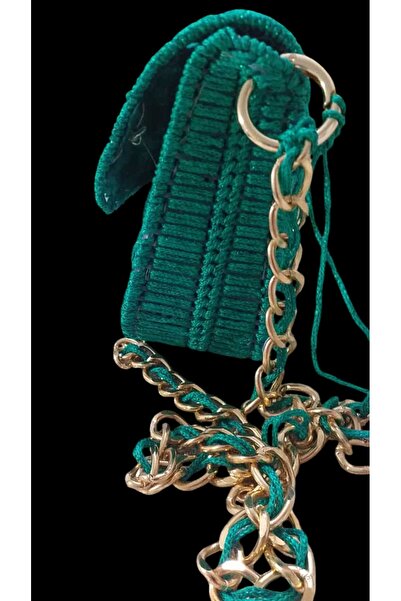 ÇANTA Müjde Home & Butik Kanvas El Yapımı Örgü