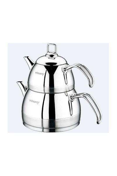 Evimsaray Steel Venus Large Size Teapot White
