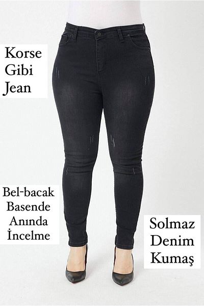DRC trend Plus Size Anthracite Cuffed - Glittery Recovery Jeans