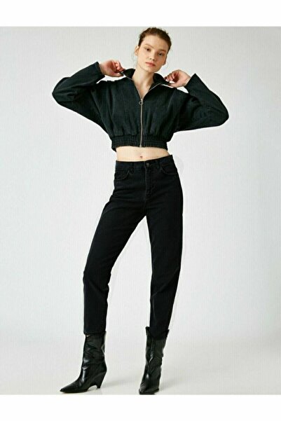 DRC trend Pantaloni negri Mom Jean din Lycra (culoarea nu se estompează)