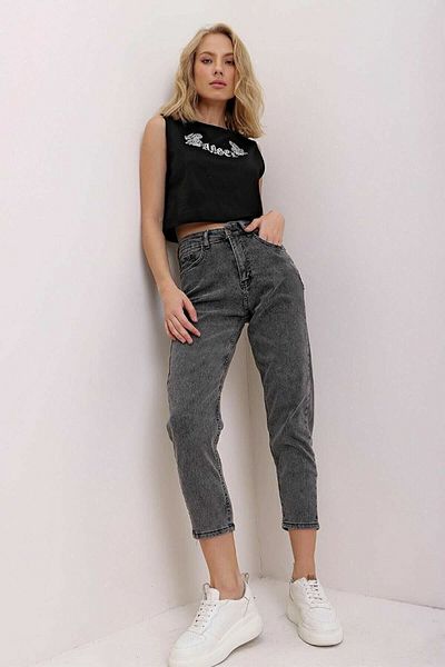 DRC trend Maria High Waist Lycra Smoked Jeans - Colorfast Extra Comfortable Mom Jeans