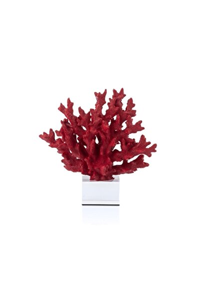 Cemile Kristal Ayak Kırmızı Mercan 25x7x27 Cm