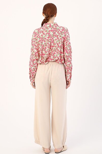ALLDAY Light Beige Natural Fabric Trousers with Big Pockets
