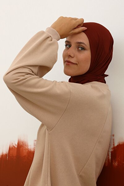 ALLDAY Beżowa rozkloszowana sukienka z kieszeniami po bokach