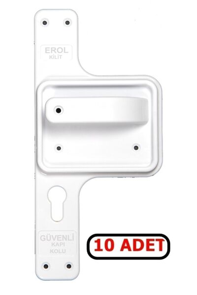 Erol Güvenli Ve Kırılmaz Bariyerli Okul Kapı Kolu Beyaz Ayna-beyaz Kol 10 Takım