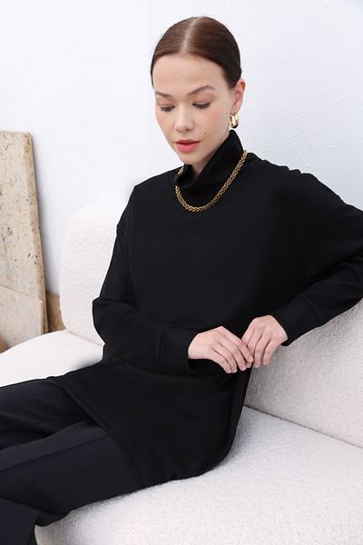 ALLDAY Black Belted Turtleneck Tunic