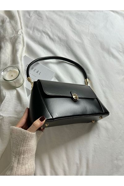 ELFCO Geantă de umăr vintage neagră
