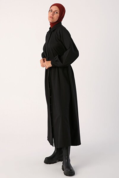 ALLDAY Φόρεμα γιακά με μαύρο ζωσμένο πουκάμισο