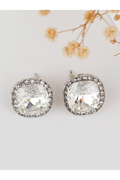 MRK Küçük Oval Zirkon Taşlı Abiye Kadın Küpe