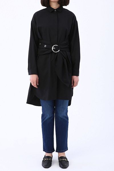 ALLDAY Comfortable Fit Shirt Tunic with Black Belt
