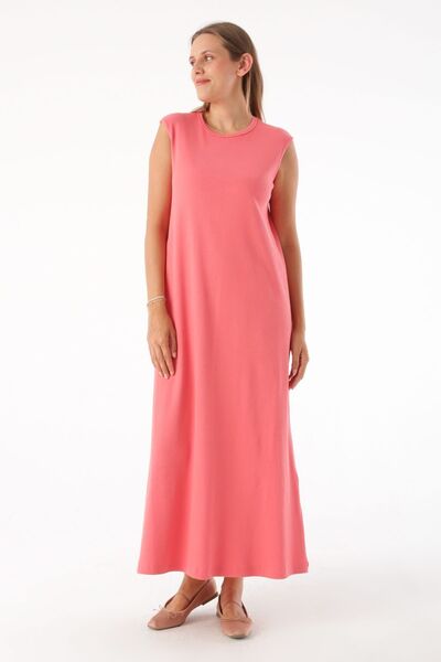 ALLDAY Αμάνικο φόρεμα από βαμβακερό ύφασμα με κορδόνια σε χρώμα Dusty Rose