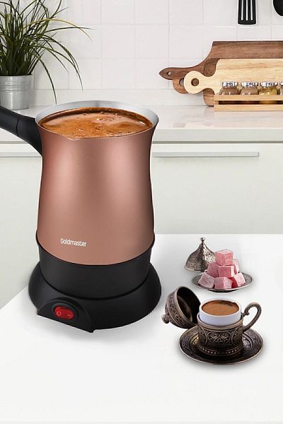 GOLDMASTER Keyf-i Sefa Gold 5-Cup Capacity Stainless Steel Electric Coffee Pot