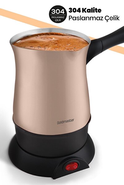 GOLDMASTER Hünkar Vizon Paslanmaz Çelik 5 Fincan Kapasiteli Elektrikli Cezve