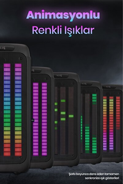 GOLDMASTER Taşınabilir Şarj Edilebilir Party Box Işıklı Bluetooth Hoparlör