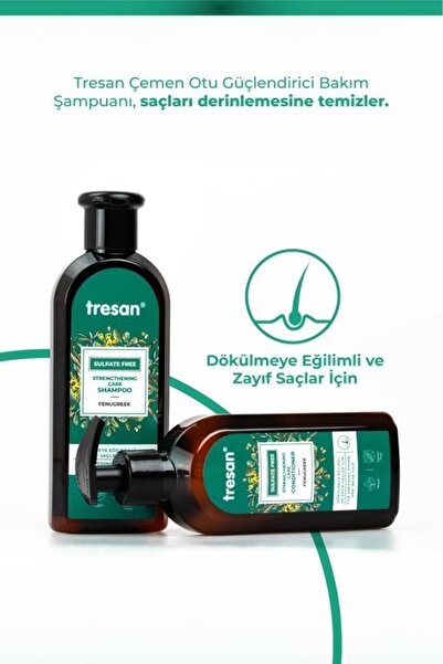 Tresan Çemen Otu Güçlendirici Sülfatsız Bakım Şampuanı 300 ml x2 Adet