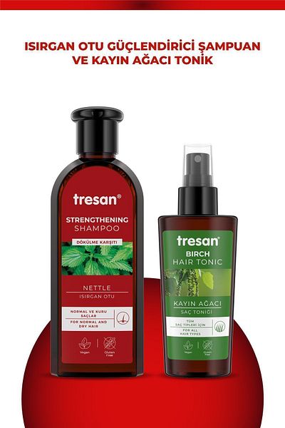 Tresan 300 Ml Strengthening Care Shampoo - Anti-Hair Loss, Nettle, For Normal and Dry Hair+tre