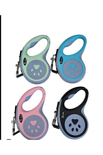 Dalian Home 5 Mt Green Pet Pattern Luxury Walking Leash - Automatic Retractable Paw