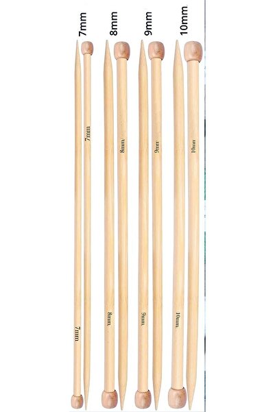 TıkTık AL Bambu Örgü Şiş Seti ( 7-8-9-10 ) no 4 Adet bnb35-