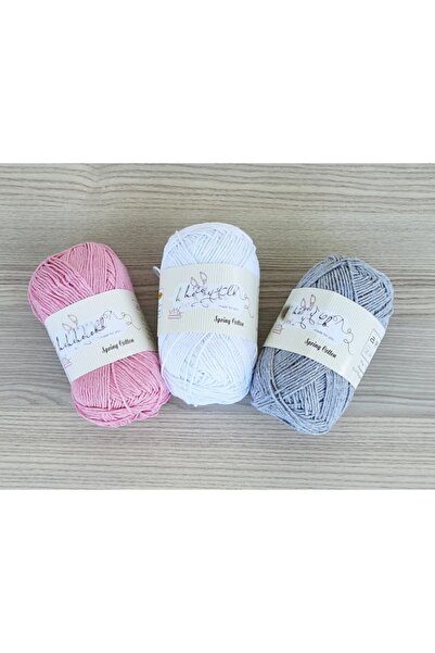TıkTık AL Hobby Clb 3lü %100 Pamuk Punch (panç) Ve Amigurumi Ipi Seti (açık P...