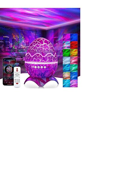 teknonisa Dinozor yumurta kabuk Galaxy projektör yıldızlı gökyüzü gece lambası Bluetooth oth-hoparlörler LED