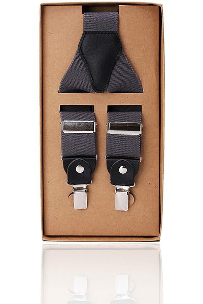 Kravatkolik Smoked Color Leather Connected Men's Trouser Strap Pan57