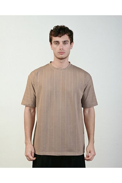 İLKCET MODA Men's Oversize Stripe Striped T-Shirt