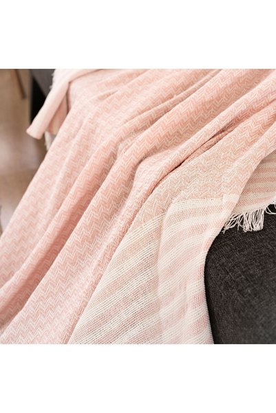 dafne moda Natural Sofa Cover/Shawl Pink