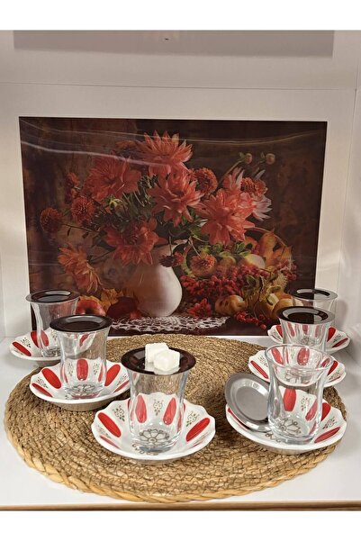 FAYA HOME Nostalgic Vintage Coffee Shop Tea Set 18 Pieces Set for 6 People
