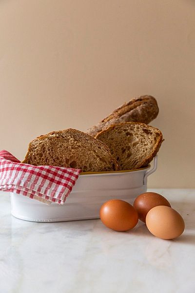 Arma House 22 Cm Country Style White & Gold Bread Bowl