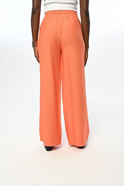 Orfeo Negro Comfortable Women's Trousers - Elastic Waist, Wide Leg, Straight Cut