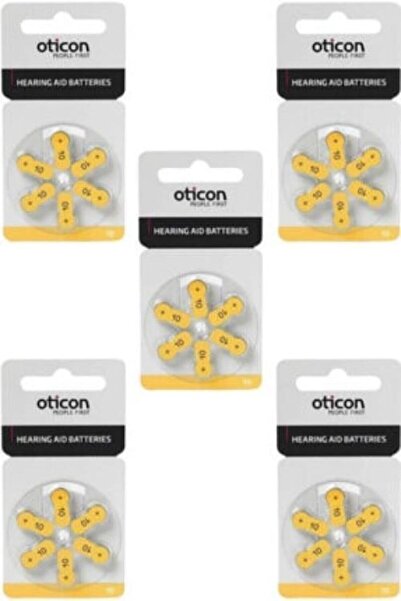 Oticon 10 Numara Işitme Cihazı Pili 5 Paket Toplam 30 Adet Kulak Içi Işitme C...