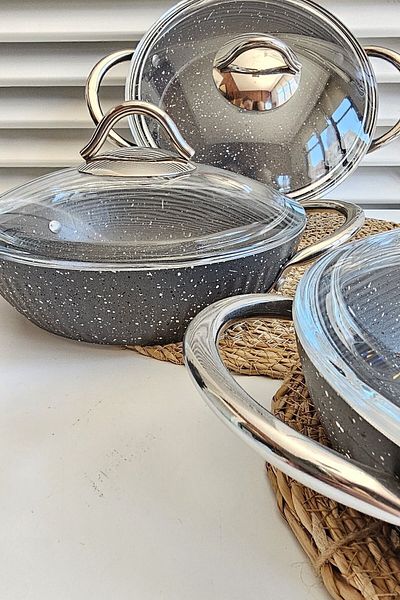 Lines Oscar Granite 6 Piece Omelet Pan Set