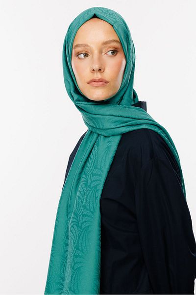 Mooncorn Σάλι Ζακάρ με μοτίβο Artemis Mint Green Silky