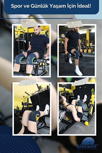 BLUEWELL ORTHOPEDICS PRODUCTS Spor Dizliği Ortopedik Koruyucu Elastik Voleybol Basketbol Fitness Çift Taraflı Dizlik 2 ADET