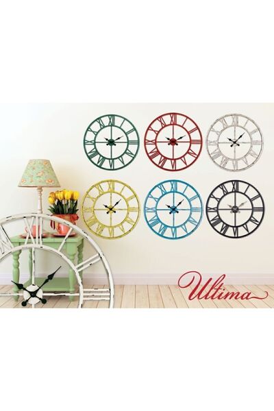 Regal Modern Ultima 2688 B Ferforje 76 Cm. İskelet Duvar Saati Yuvarlak Siyah 75 x 75 Metal