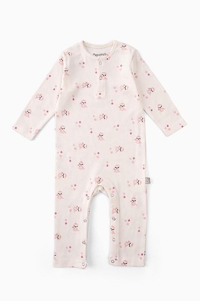 Boumini Baby Long Sleeve Snap Jumpsuit Pink Miskin