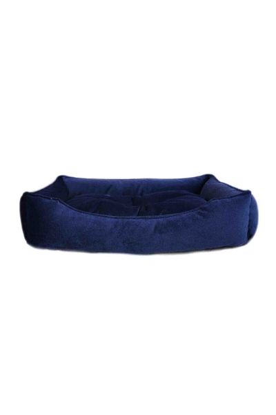Mavi Vitrin Elite Washable Ultra Soft Medium Medium Breed Pet Dog Bed Navy Blue Color 70x50 Cm