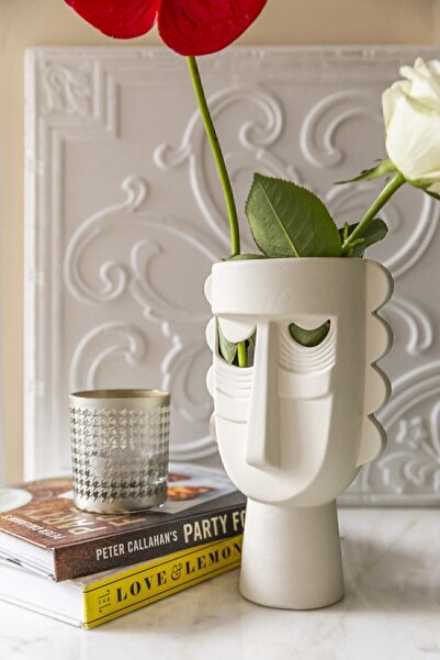 Arma House Lüx Art Nordic - Set de vază și figurine cu față albă (2)