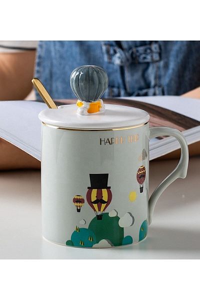 Arma House Happy Baloon Green Mug Cup & Cup (4)