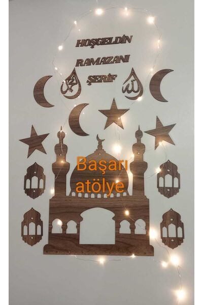 BAŞARI ATÖLYE Ahşap Işıklı Ramazan Süsü