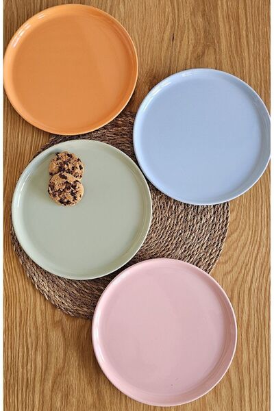 Keramika Rainbow Nordiç Cake Plate 22 cm 4 Pieces