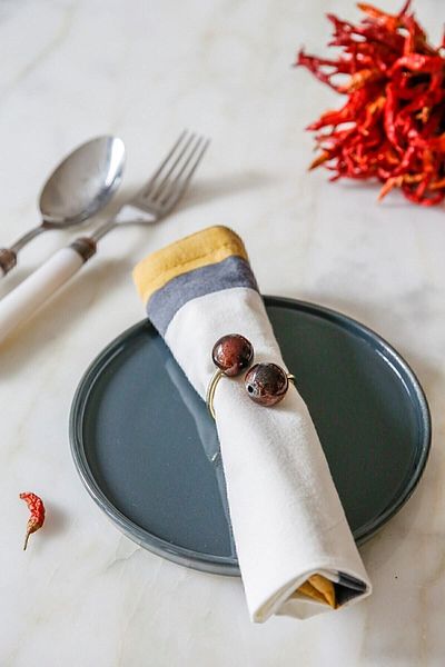 Arma House 6-Piece Coffee Lollipop Gold Ring Napkin Ring