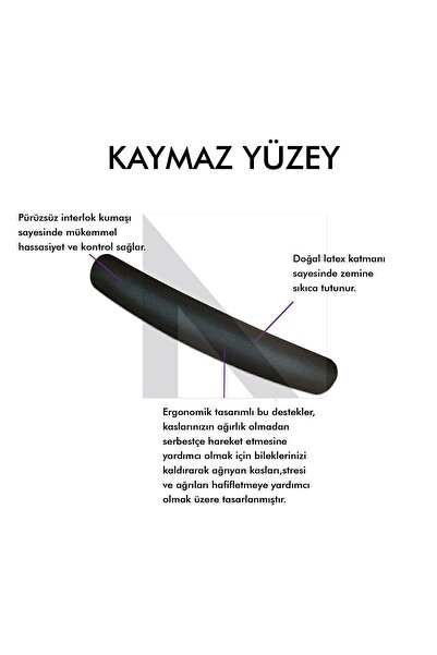 Active Team MP03 - Memory Klavye Bilek Destek Pedi | Yumuşak, Ergonomik, Klavye Önü El Bileği Dinlendirme Pedi