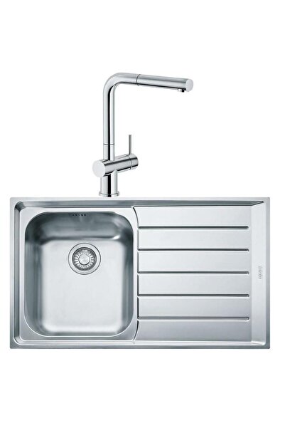 Franke Net 611 Sağ Damlalıklı Çelik Evye ve Active Plus Doccia Krom Batarya