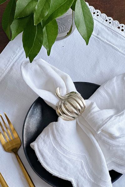 Arma House 6-Piece Luxury Pumpkin Silver Napkin Ring
