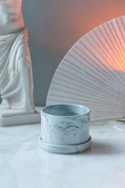 Arma House Marble Patterned White Vase